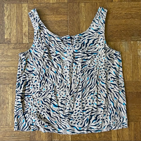 vintage 80s 90s animal zebra tiger graphic print cotton crop tank top - Picture 1 of 6
